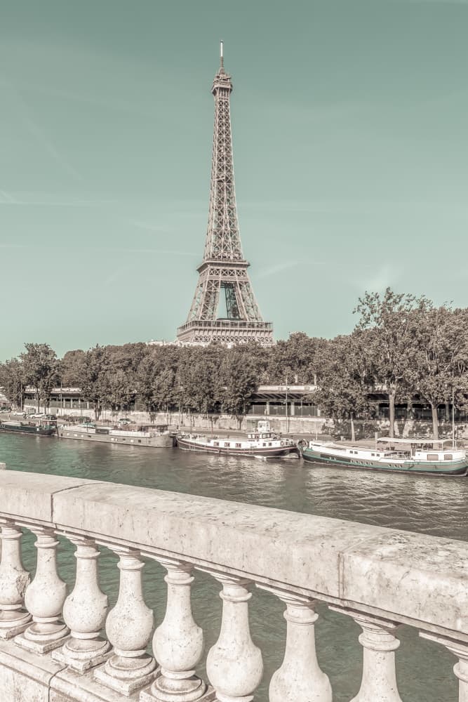 Eiffel Tower Seine View by Melanie Viola — canvas wall art