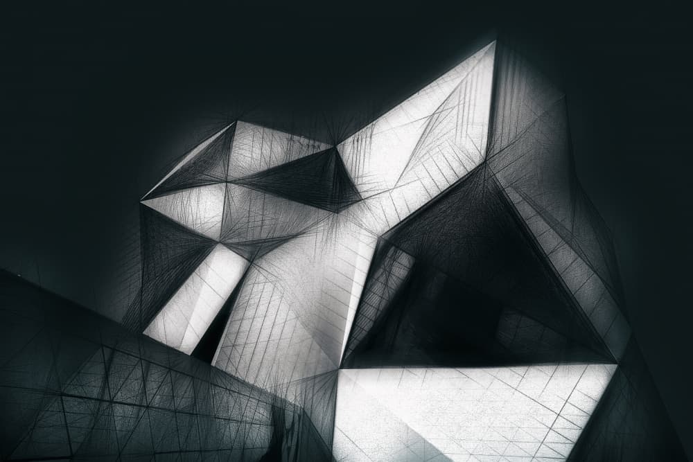 Dark Geometric Angles by Hans-Wolfgang Hawerkamp — canvas wall art