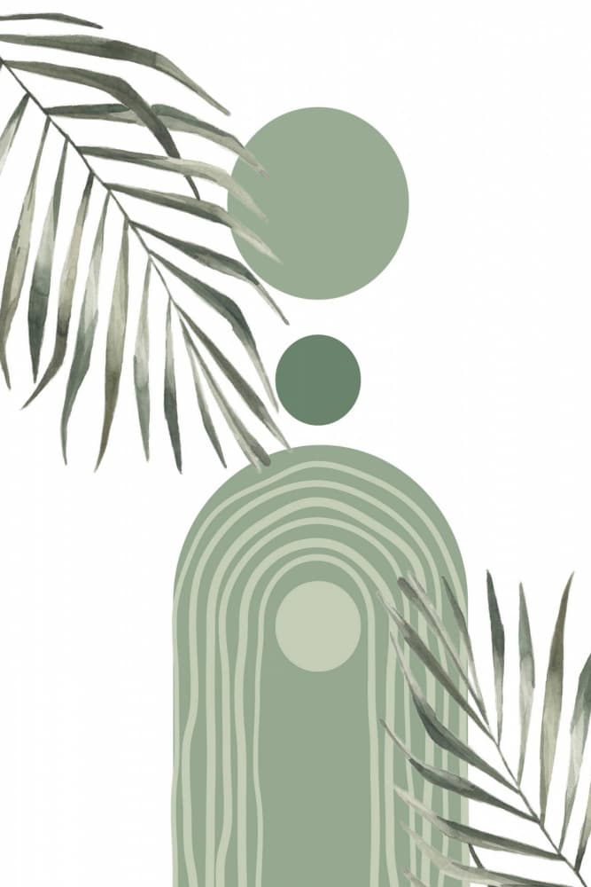 Green Sage Palm Arches by Sally Ann Moss — canvas wall art