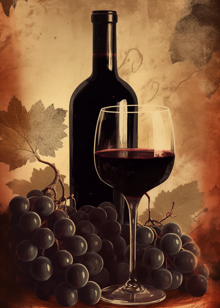Rich Wine and Grapes by Andreas Magnusson — canvas wall art