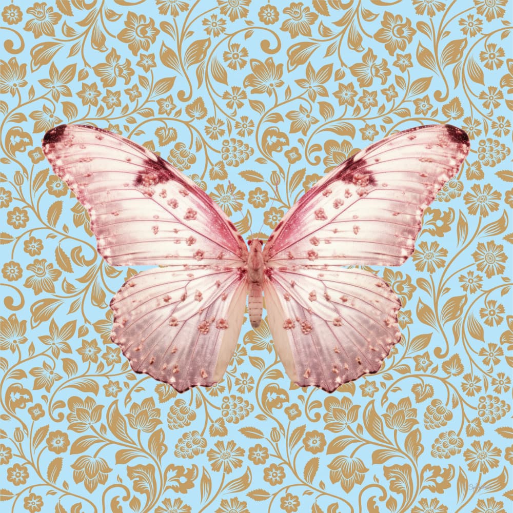 Elegant Pink Butterfly Floral by Sue Skellern — canvas wall art