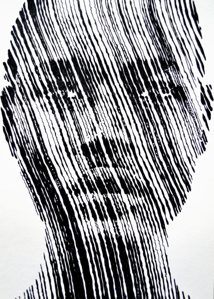 Abstract Line Portrait by Erik Van Velzen — canvas wall art