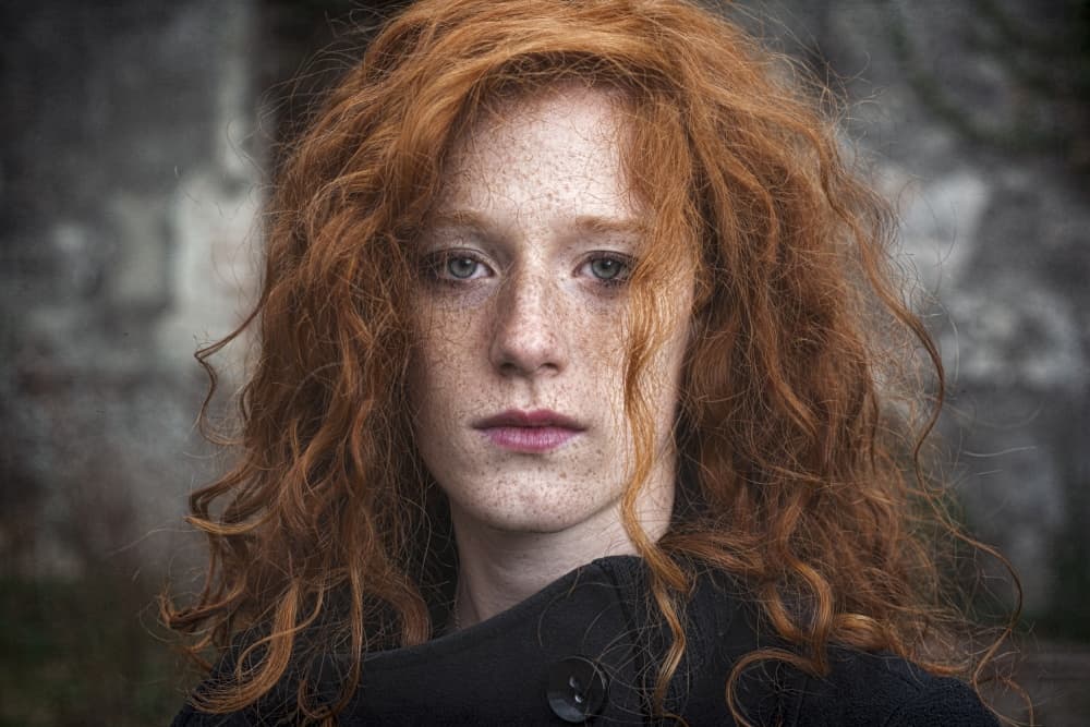 Pensive Redhead Portrait by Traven Milovich — canvas wall art
