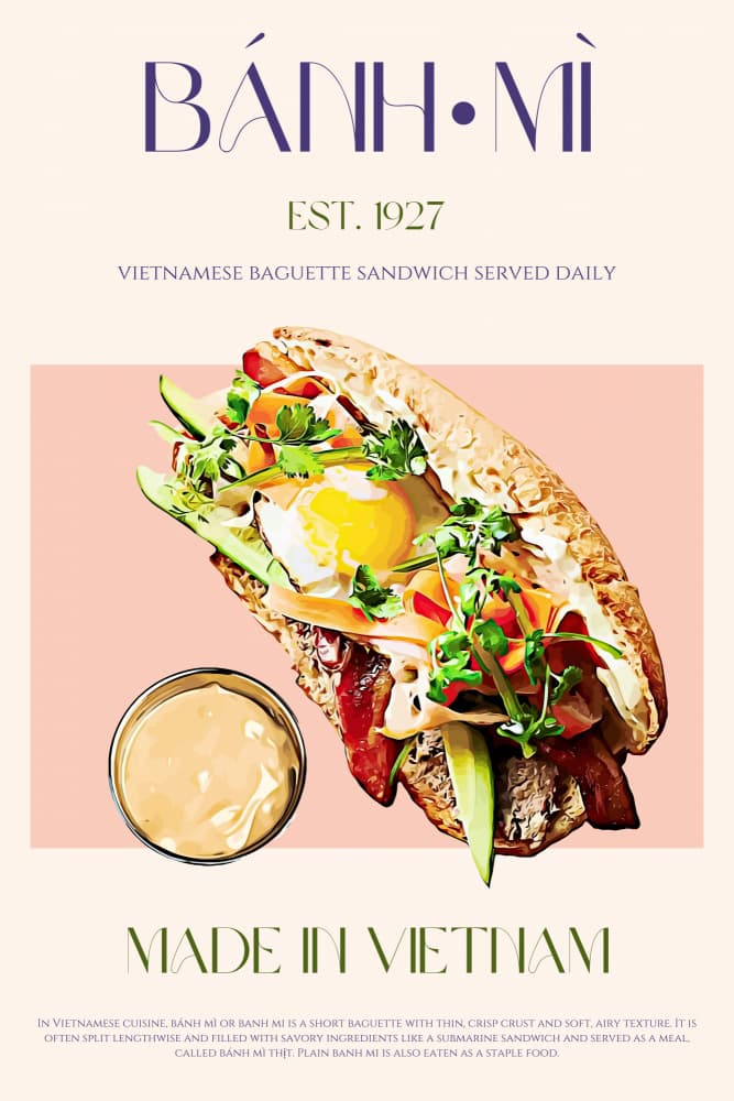 Delicious Vietnamese Banh Mi by Nazma Khokhar — canvas wall art