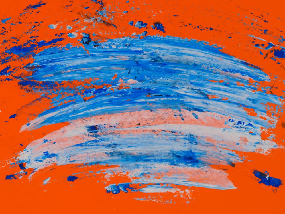 Dynamic Blue Orange Strokes by engin akyurt — canvas wall art