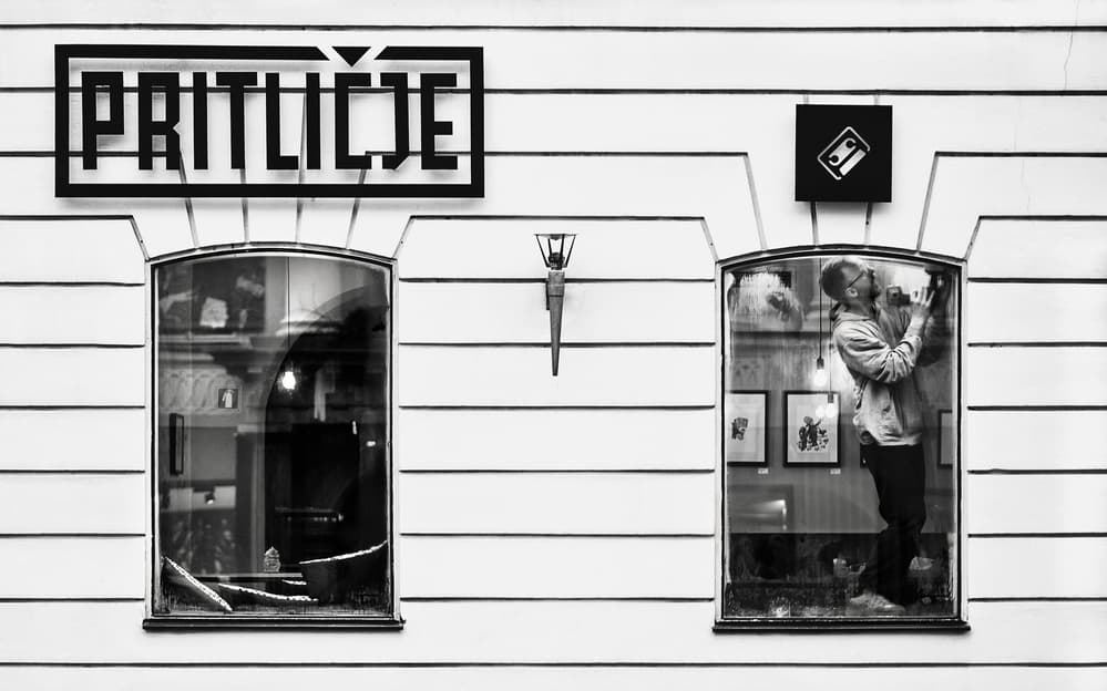 Man In Shop Window by Samir Pajic — canvas wall art