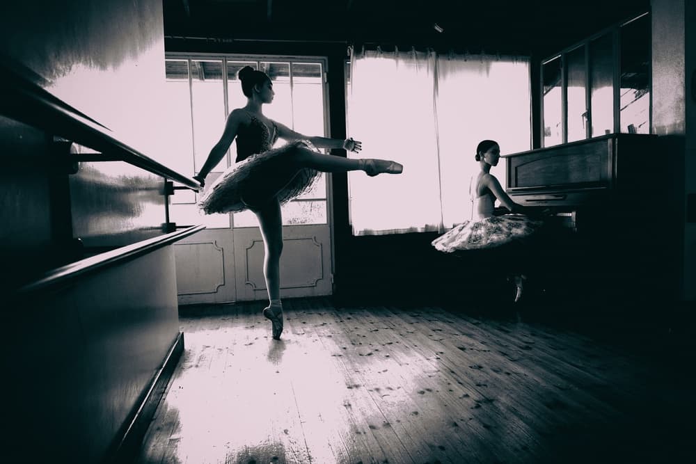 Ballerina And Piano by DAVID MINSTER — canvas wall art