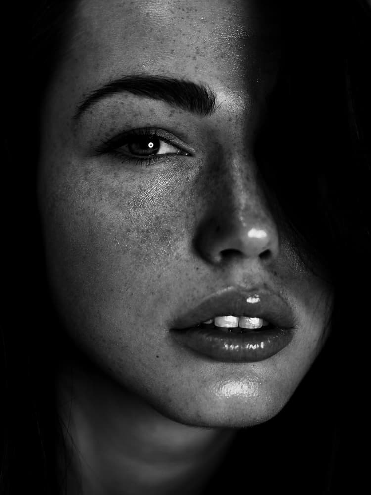 Intense Shadowed Face by Martin Krystynek MQEP — canvas wall art