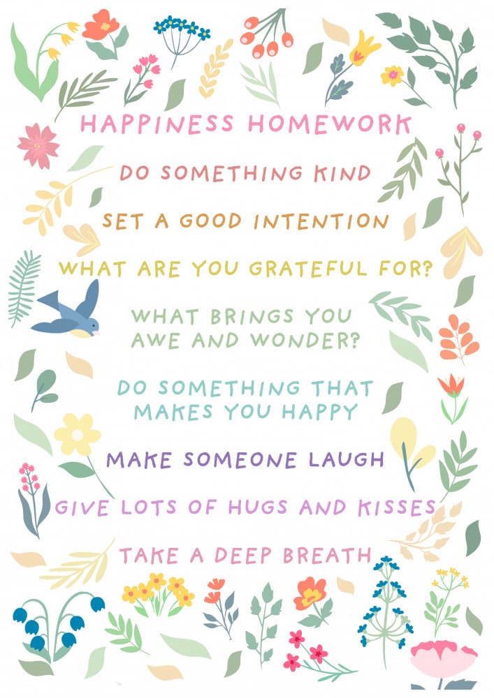 Floral Happiness Homework by Sarah Manovski — canvas wall art