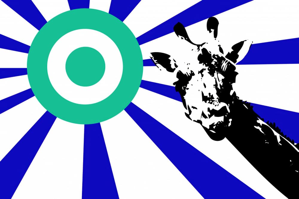 Giraffe Target Sunburst by Rafal Kulik — canvas wall art