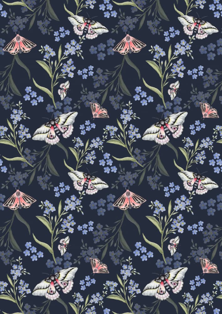 Ethereal Moth Pattern by Linda Sitniece — canvas wall art