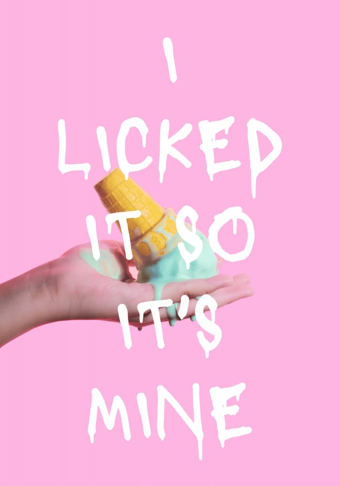 Licked Ice Cream Quote by Athene Fritsch — canvas wall art