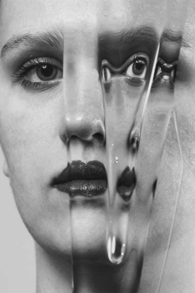 Surreal Liquid Face by Mihai Teslariu — canvas wall art
