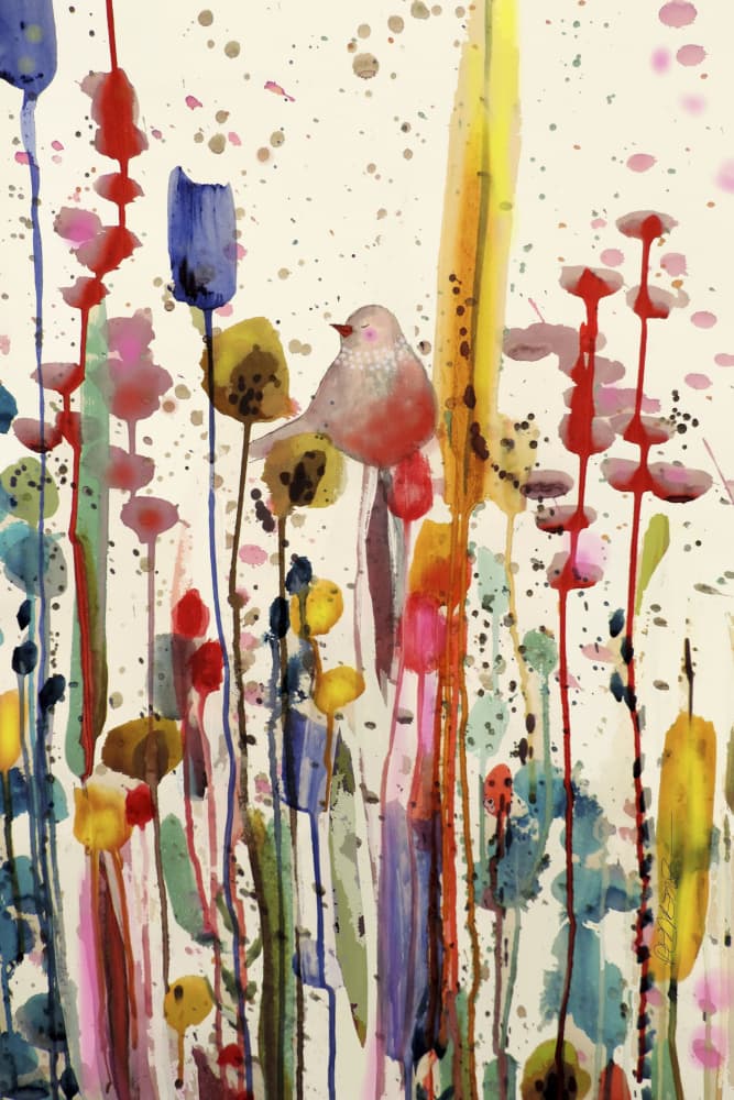 Whimsical Spring Bird by Sylvie Demers — canvas wall art