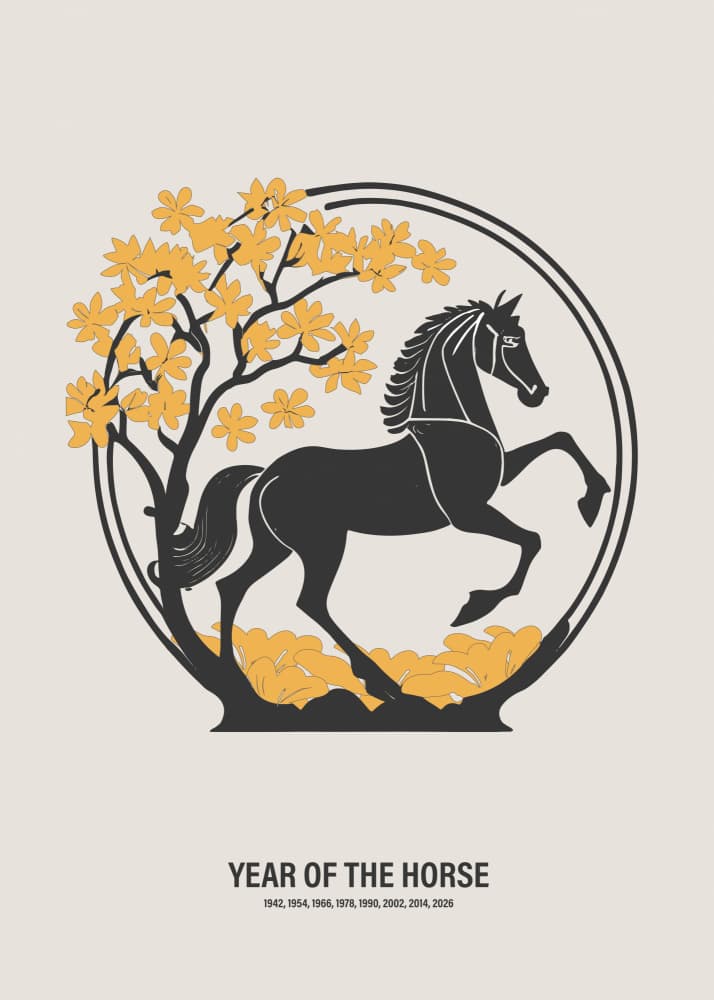 Chinese Zodiac Horse by Paperago — canvas wall art