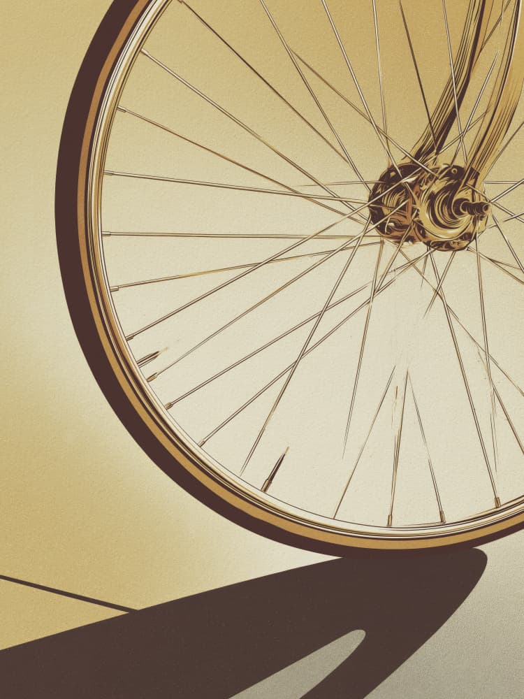 Golden Bicycle Shadow by Andreas Magnusson — canvas wall art