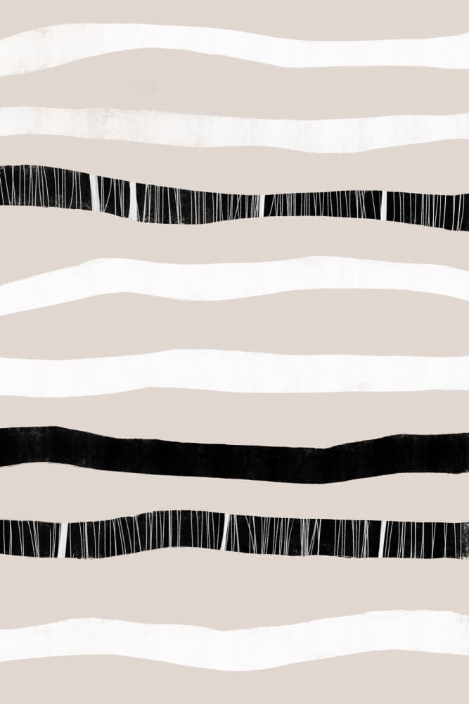 Monochrome Waves by uplusmestudio — canvas wall art