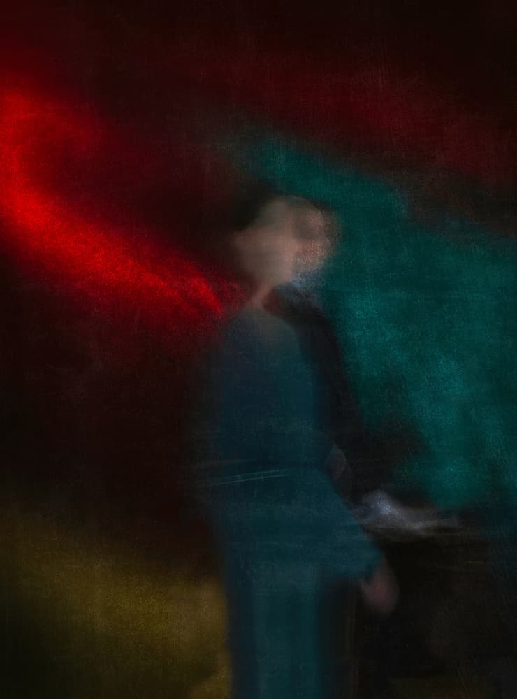 Blurred Figure Red Light by Roxana Labagnara — canvas wall art