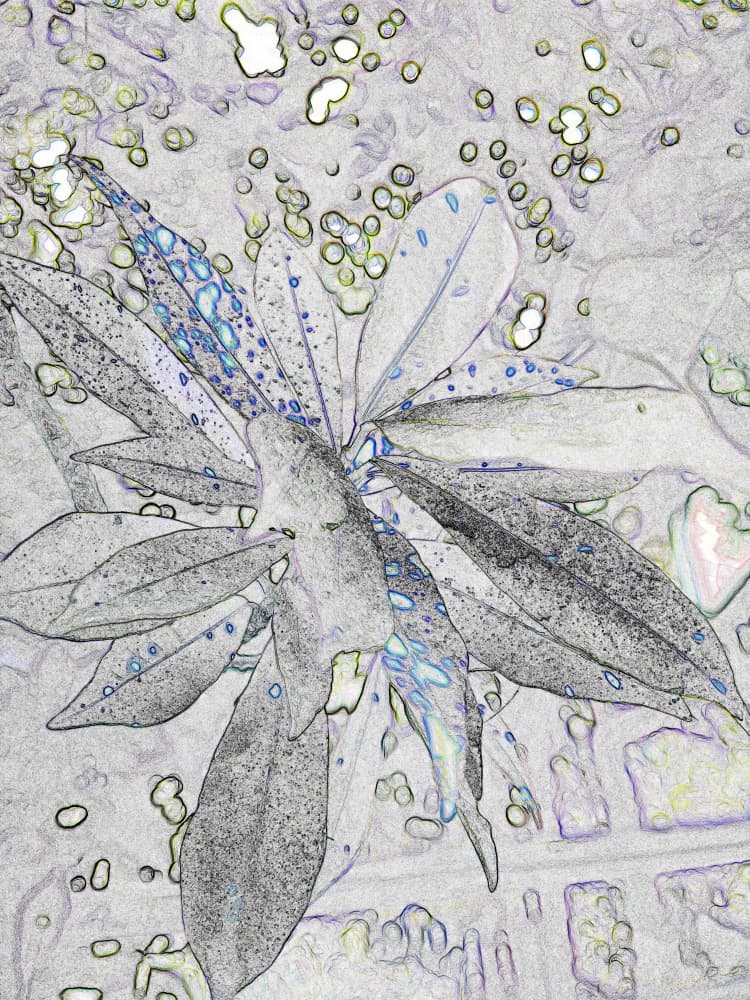 Green Blue Foliage Sketch by Santhosh ch — canvas wall art