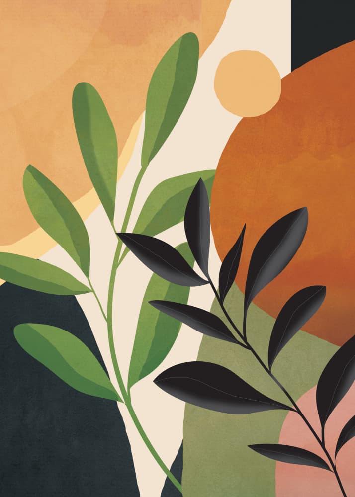 Warm Botanical Abstract by Flow Line — canvas wall art