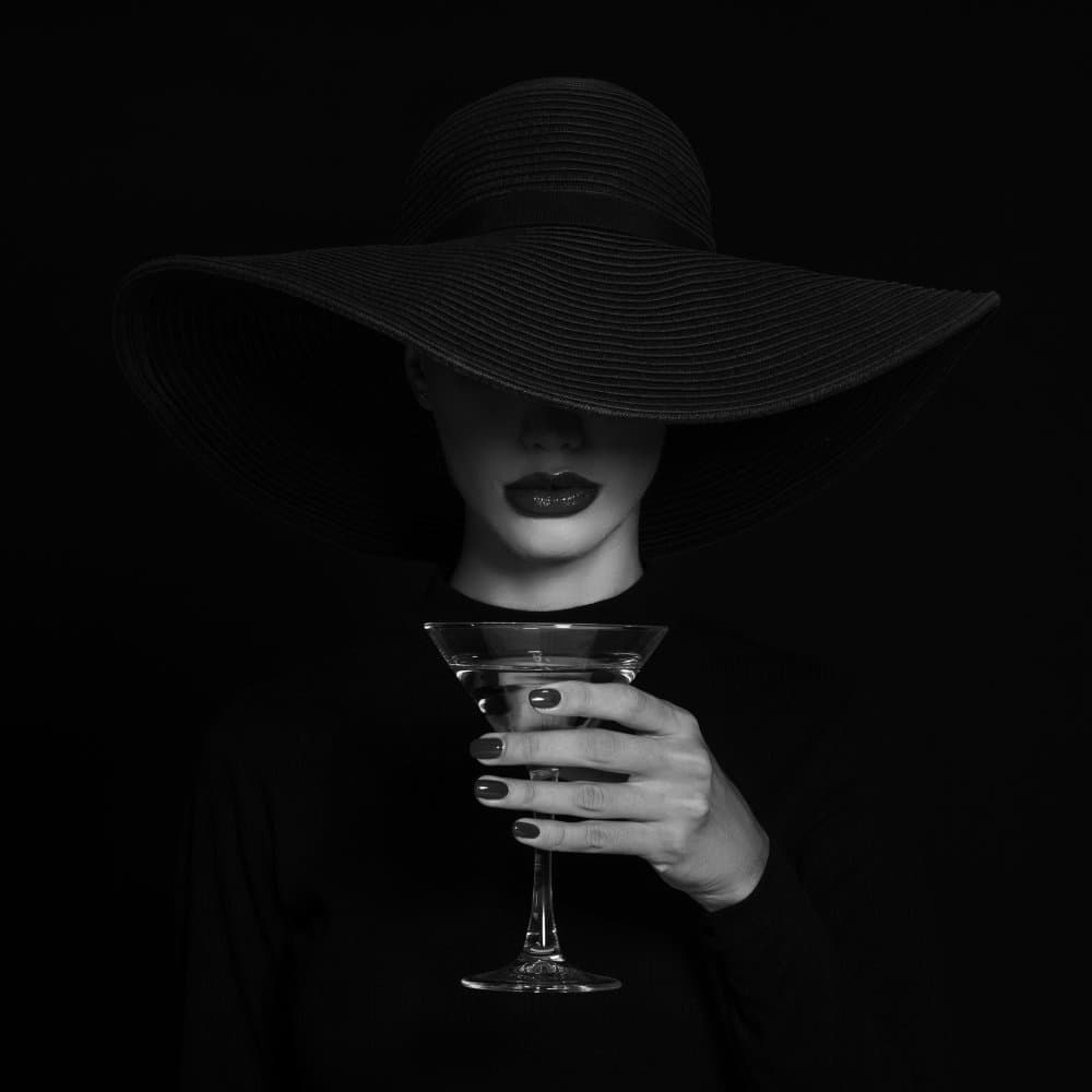 Sophisticated Martini Lady by Refat — canvas wall art