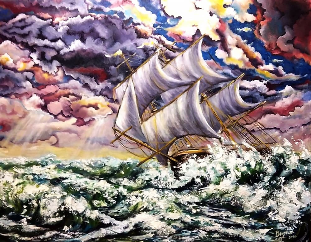 Sailing Through the Storm by Anda Bieza — canvas wall art