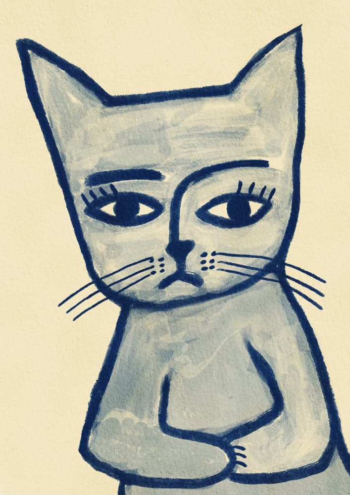 Grumpy Gray Cat by Sharyn Bursic — canvas wall art