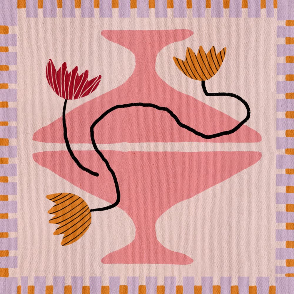 Out of Vase Blooms 8 by Shatha Al Dafai — canvas wall art