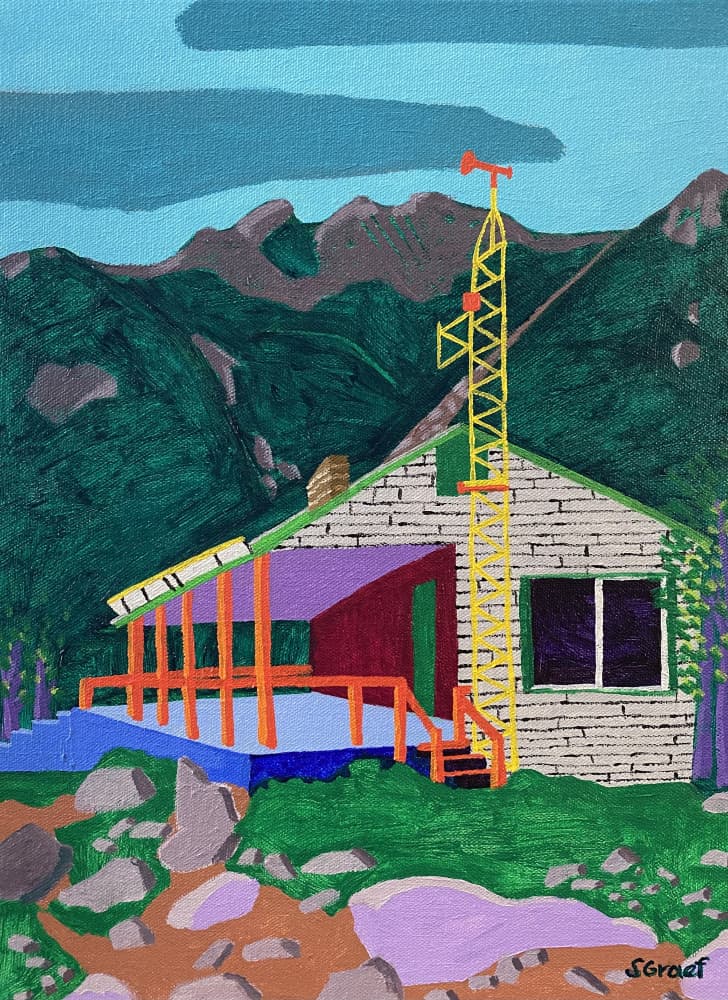 Hermit Lake Cabin by Sue Graef — canvas wall art