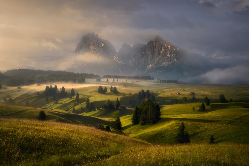 Misty Mountain Valley by Martin Morávek — canvas wall art