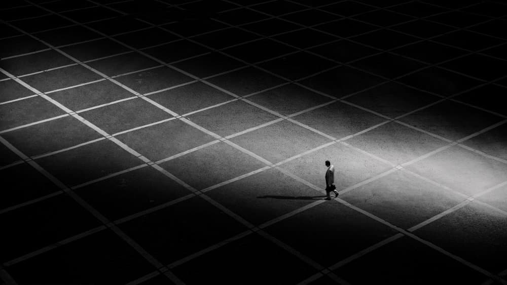 Lone Figure Walking by Sara Goli — canvas wall art