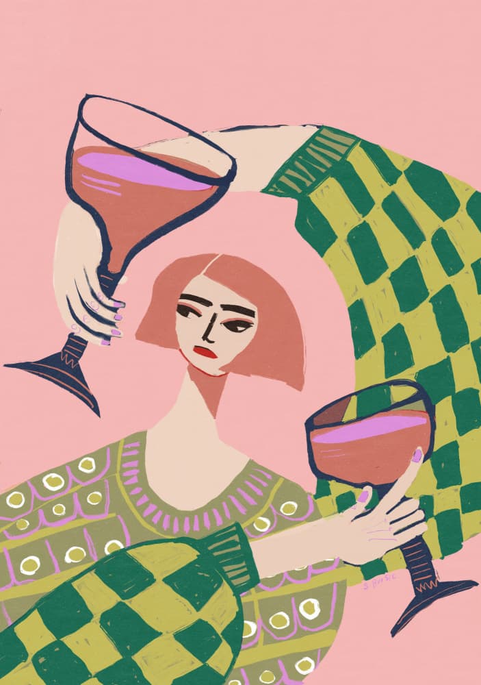 Girls Night Wine by Sharyn Bursic — canvas wall art