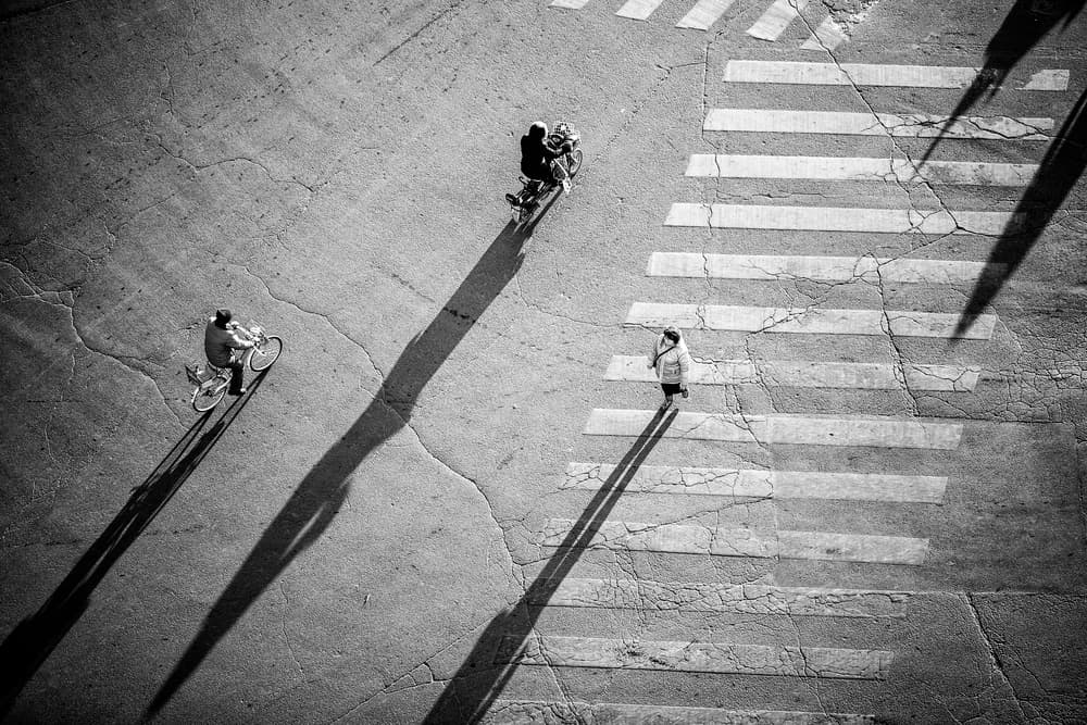 Long Shadows Street Walk by Zhou Chengzhou — canvas wall art