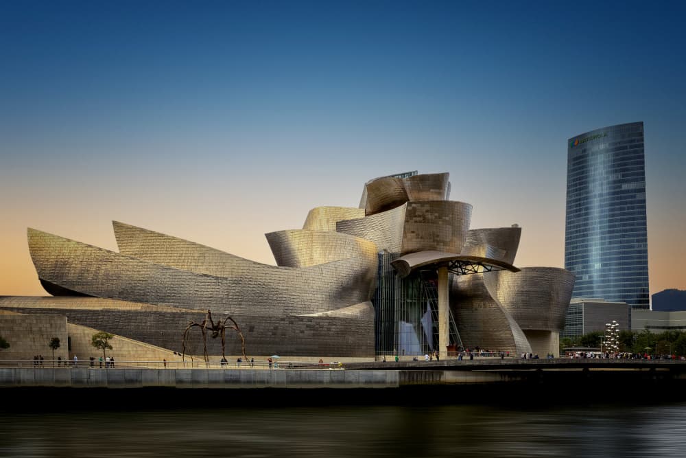 Guggenheim Bilbao Golden Hour by Wilma Wijers Smeets — canvas wall art