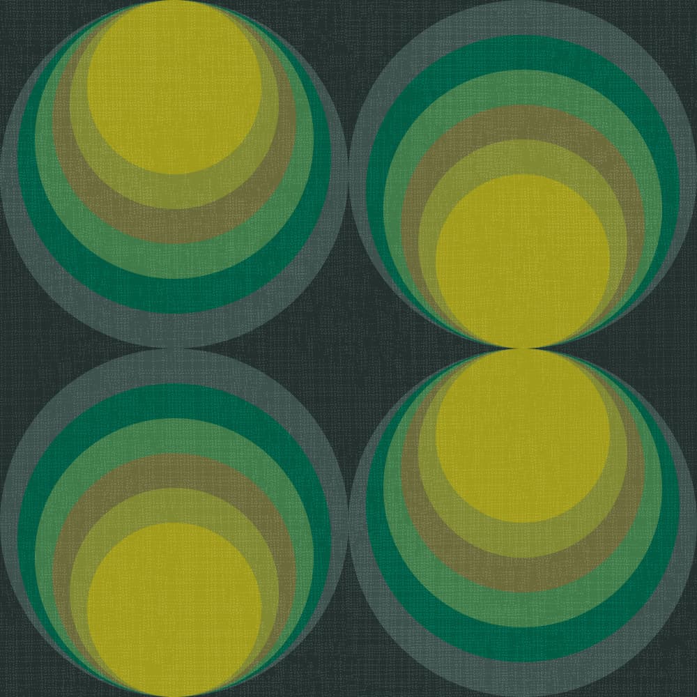 Retro Concentric Circles by Alexandra Weise — canvas wall art