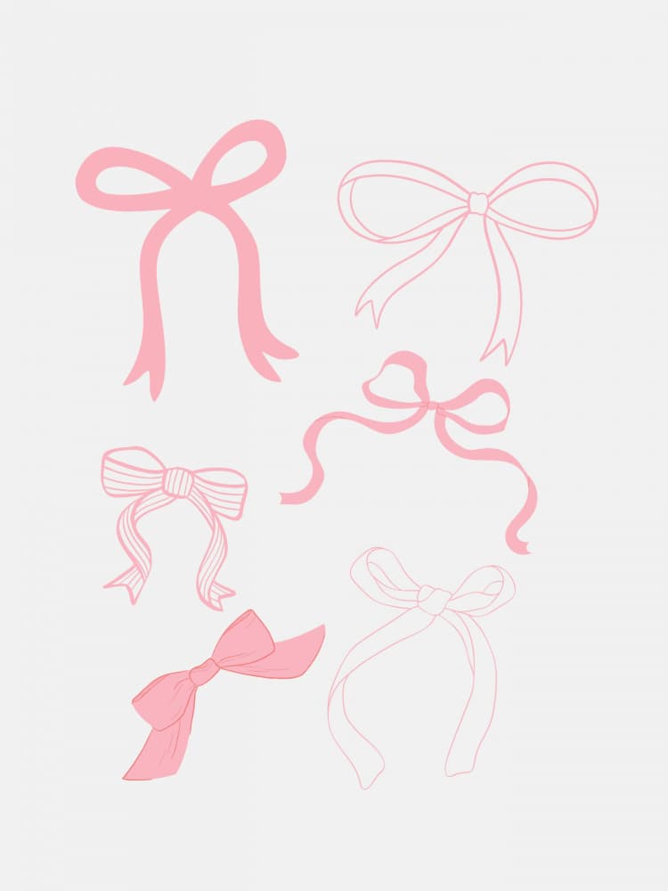 Delicate Pink Bows by Jolly and Dash — canvas wall art