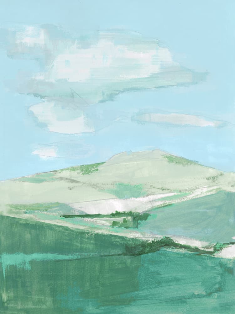 Serene Green Hills by cartissi — canvas wall art