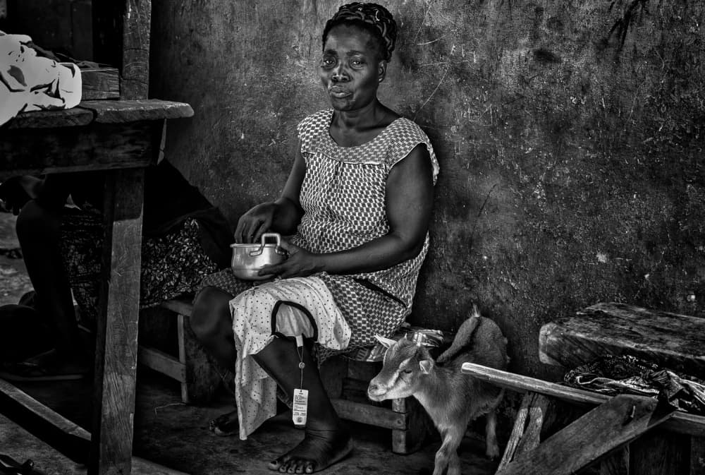 Rural Woman and Goat by Joxe Inazio Kuesta Garmendia — canvas wall art