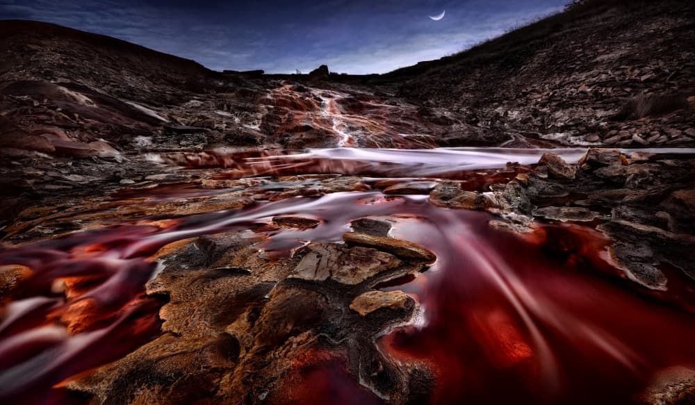 Moonlit Red River by Jesús M. García — canvas wall art
