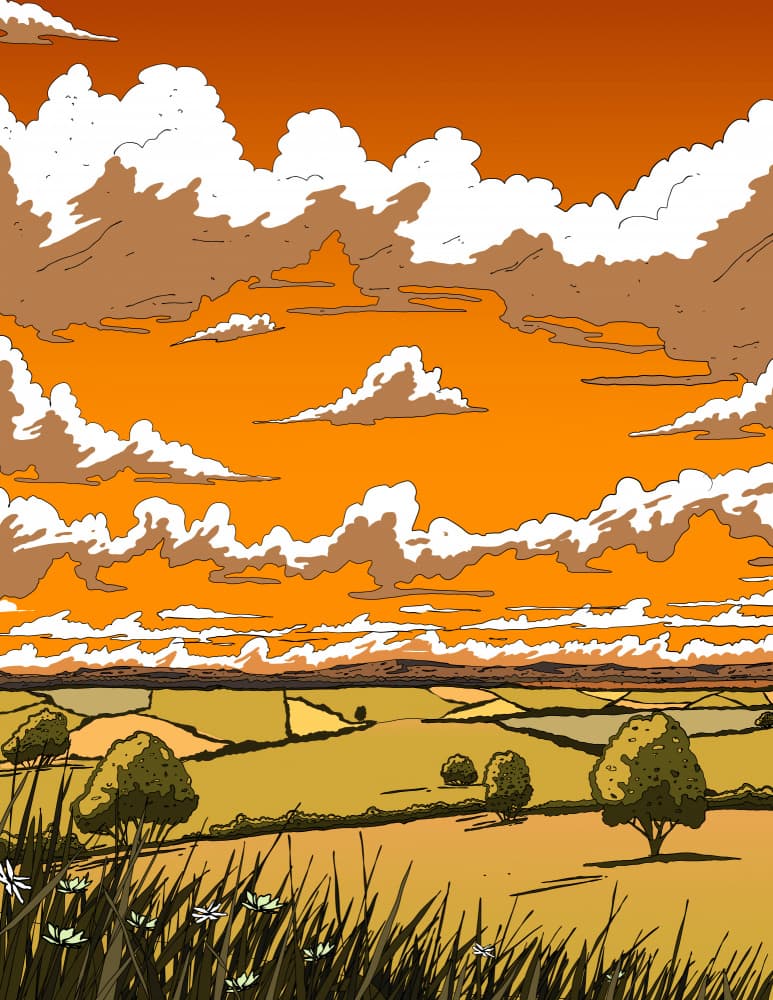 Vibrant Sunset Landscape by Nicholas — canvas wall art
