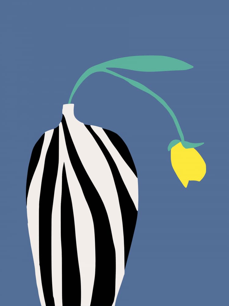 Yellow Bloom Vase by Little Dean — canvas wall art