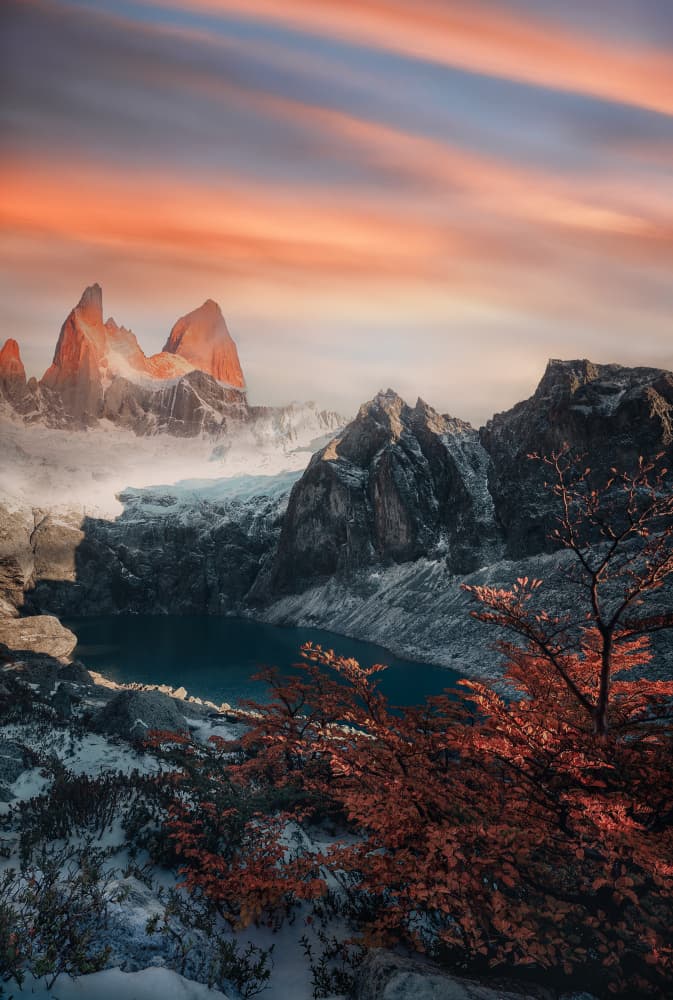 Autumn Fitz Roy Sunrise by YANGYING — canvas wall art