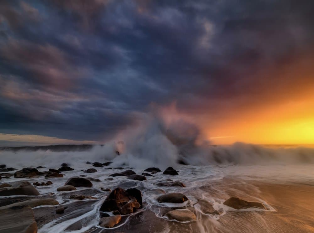 Dramatic Sunset Waves by Takafumi Yamashita — canvas wall art
