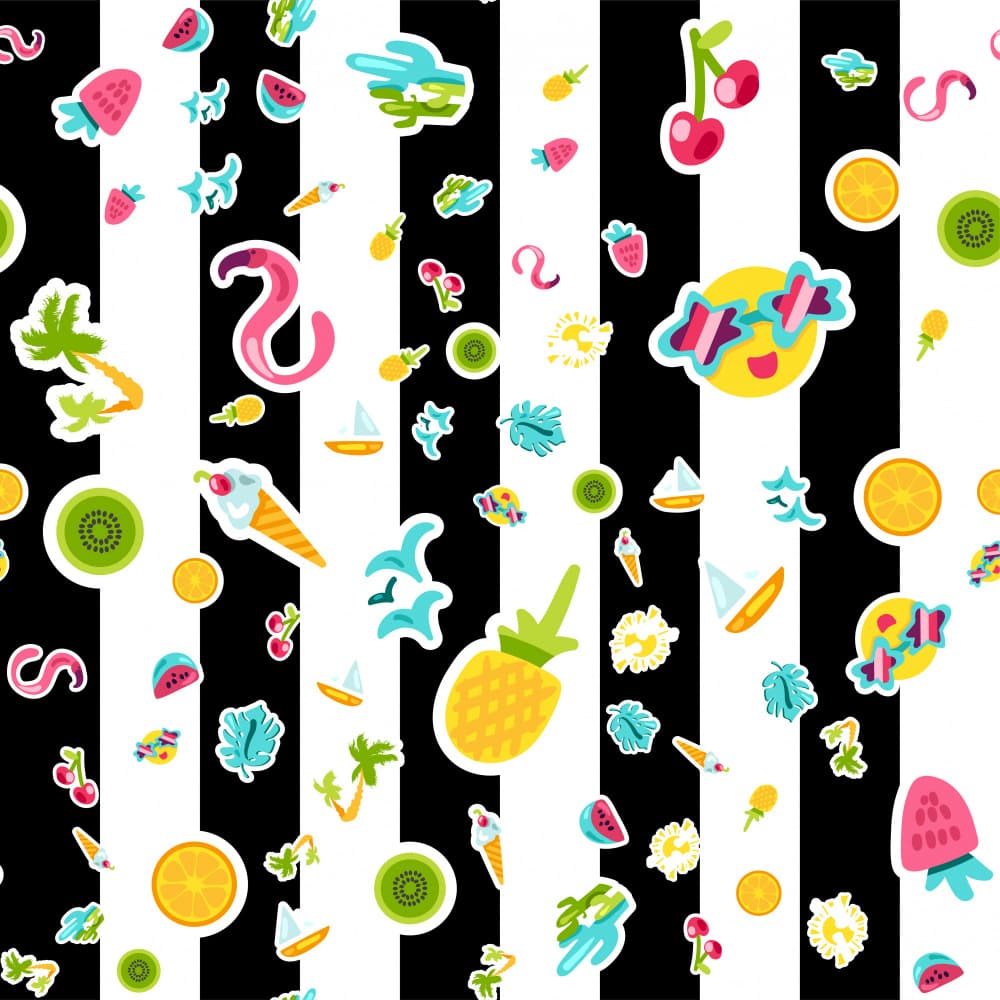 Playful Summer Stripes by Marika Barsrsind — canvas wall art