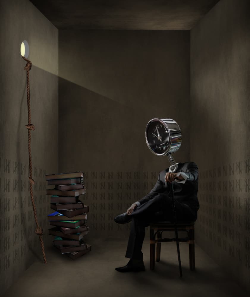 Clock Head Man by Hari Sulistiawan — canvas wall art