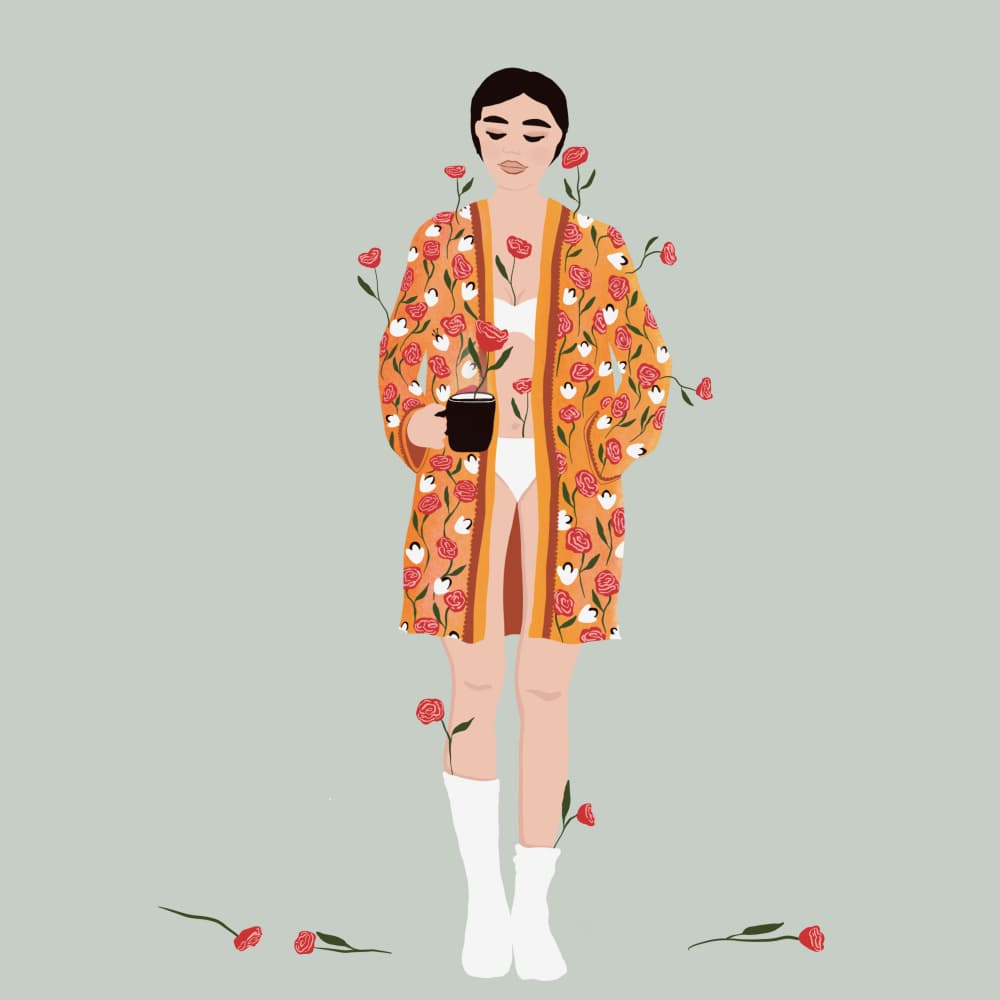 Morning Bloom Woman by Ceyda Alasar — canvas wall art