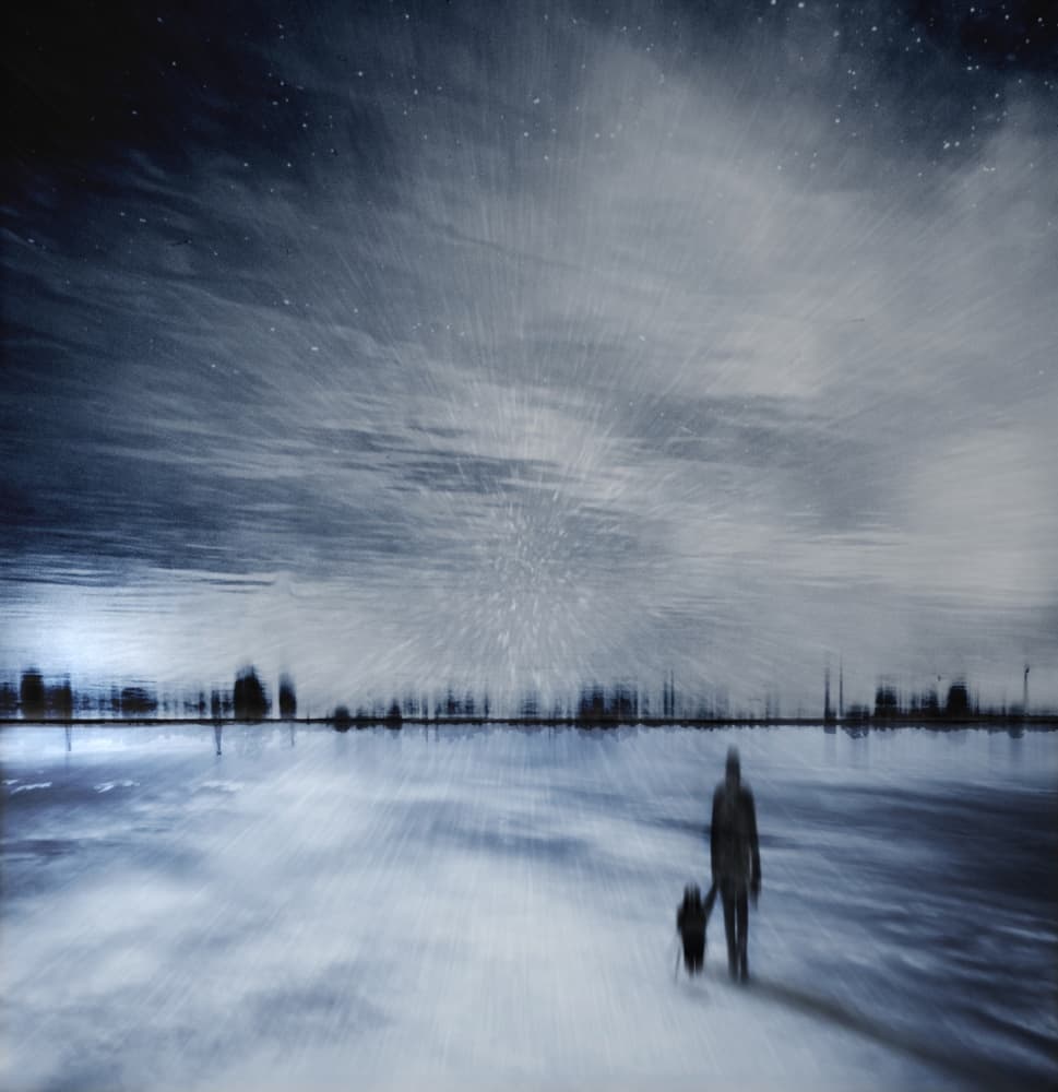 Solitary Winter Walk by David Senechal Photographie (polydactyle) — canvas wall art