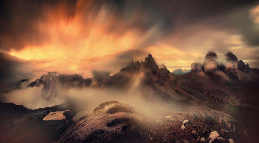 Golden Mountain Mist by Siarhei Mikhaliuk * — canvas wall art