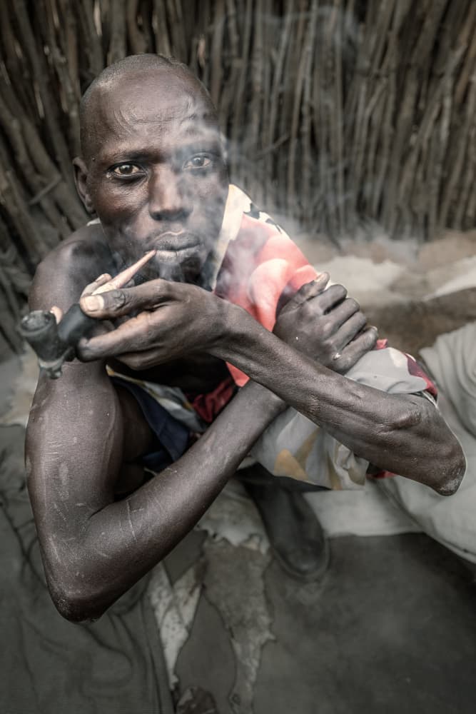 Elder Smoking Pipe by Trevor Cole — canvas wall art