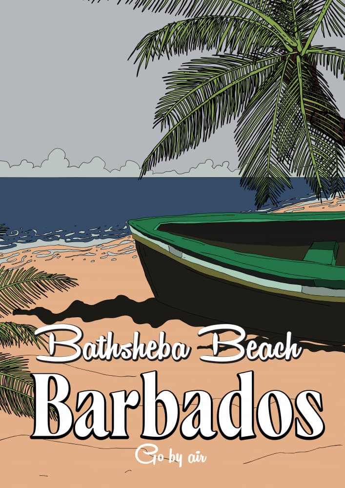 Barbados Beach Boat by Nicholas — canvas wall art